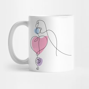 Valentines day One Continuous Line art Mug